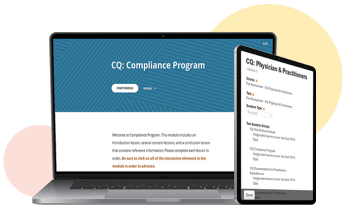 Healthcare compliance training online software screenshot